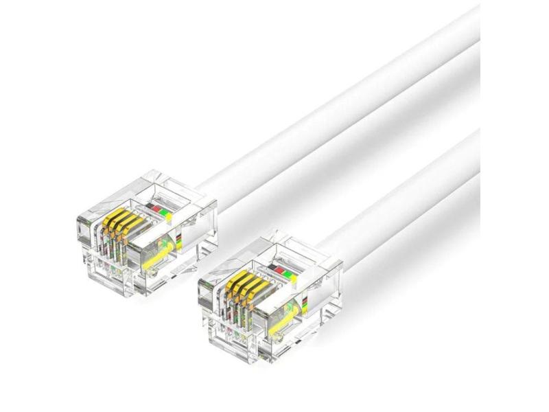 Cable de Teléfono RJ11 6P4C Vention IQBWH/ 2m/ Blanco