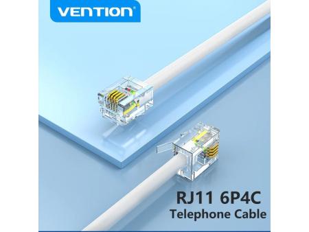 Cable de Teléfono RJ11 6P4C Vention IQBWH/ 2m/ Blanco