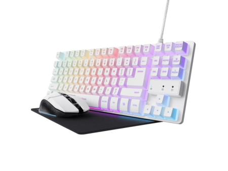 Pack Gaming Trust Gaming GXT 794W/ Teclado RGB + Ratón RGB + Alfombrilla