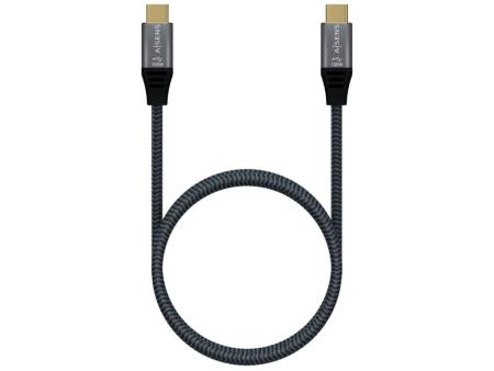 Cable USB 3.2 Tipo-C Aisens A107-0670 20GBPS 100W/ USB Tipo-C Macho - USB Tipo-C Macho/ Hasta 100W/ 2500Mbps/ 60cm/ Gris