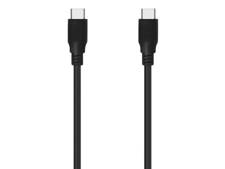 Cable USB 3.2 Tipo-C Aisens A107-0701 20GBPS 5A 100W/ USB Tipo-C Macho - USB Tipo-C Macho/ Hasta 100W/ 2500Mbps/ 60cm/ Negro