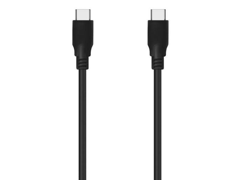 Cable USB 3.2 Tipo-C Aisens A107-0702 20GBPS 5A 100W/ USB Tipo-C Macho - USB Tipo-C Macho/ Hasta 100W/ 2500Mbps/ 1m/ Negro