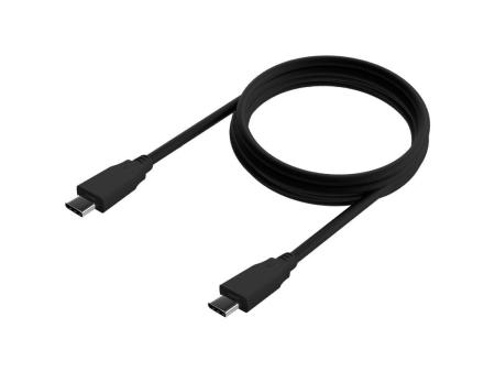 Cable USB 3.2 Tipo-C Aisens A107-0702 20GBPS 5A 100W/ USB Tipo-C Macho - USB Tipo-C Macho/ Hasta 100W/ 2500Mbps/ 1m/ Negro