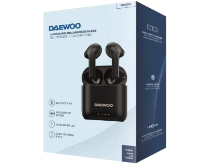 Auriculares Bluetooth Daewoo DW2020 con estuche de carga/ Autonomía 5h/ Negros