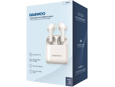 Auriculares Bluetooth Daewoo DW2021 con estuche de carga/ Autonomía 5h/ Blancos