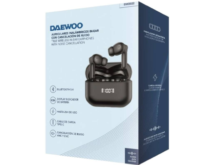 Auriculares Bluetooth Daewoo DW2022 con estuche de carga/ Autonomía 5h/ Negros