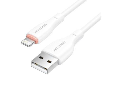 Cable USB Lightning Vention H26WF/ USB Macho - Lightning Macho/ 1m/ Blanco