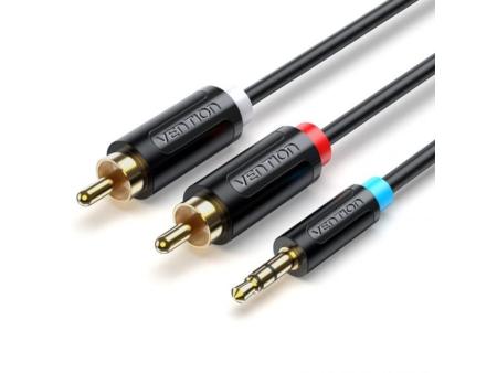 Cable Estéreo Vention BCLBD/ Jack 3.5 Macho - 2x RCA Macho/ 50cm/ Negro