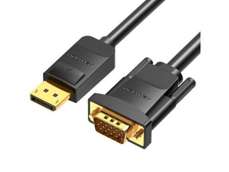 Cable Conversor Vention HBLBI/ VGA Macho - DisplayPort Macho/ 3m/ Negro