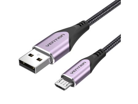 Cable USB 2.0 Vention COAVH/ USB Macho - MicroUSB Macho/ Hasta 60W/ 480Mbps/ 2m/ Purpura