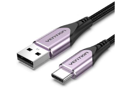 Cable USB 2.0 Tipo-C Vention CODVF/ USB Tipo-C Macho - USB Macho/ 480Mbps/ 1m/ Purpura