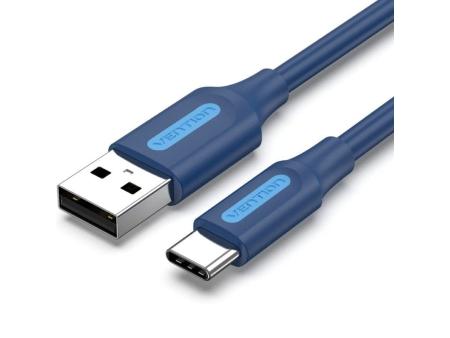 Cable USB 2.0 Tipo-C Vention COKLF/ USB Tipo-C Macho - USB Macho/ Hasta 60W/ 480Mbps/ 1m/ Azul