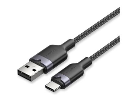 Cable USB 2.0 Tipo-C Vention CTNBF/ USB Tipo-C Macho - USB Macho/ Hasta 60W/ 480Mbps/ 1m/ Negro