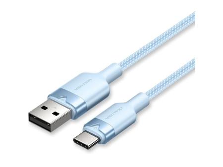 Cable USB 2.0 Tipo-C Vention CTNLF/ USB Tipo-C Macho - USB Macho/ Hasta 60W/ 480Mbps/ 1m/ Azul