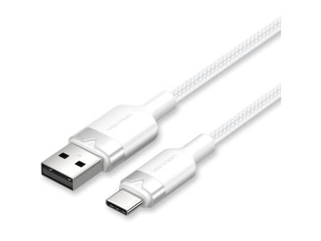 Cable USB 2.0 Tipo-C Vention CTNWF/ USB Tipo-C Macho - USB Macho/ Hasta 60W/ 480Mbps/ 1m/ Blanco