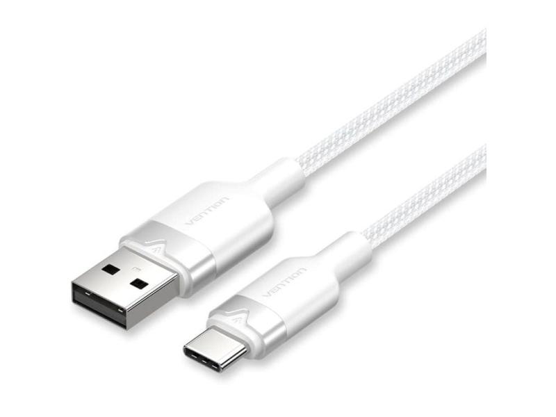 Cable USB 2.0 Tipo-C Vention CTNWH/ USB Tipo-C Macho - USB Macho/ Hasta 60W/ 480Mbps/ 2m/ Blanco