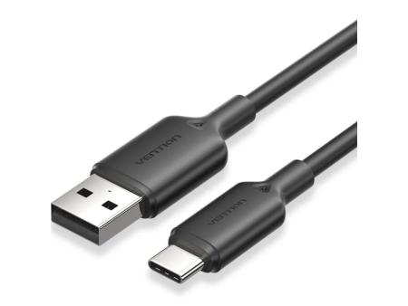 Cable USB 2.0 Tipo-C Vention CTQBH/ USB Tipo-C Macho - USB Macho/ Hasta 60W/ 480Mbps/ 2m/ Negro