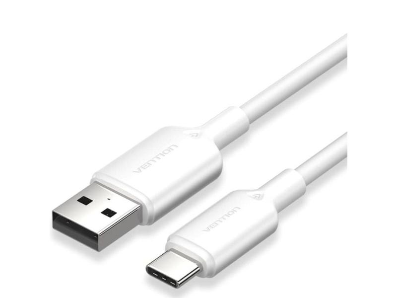 Cable USB 2.0 Tipo-C Vention CTQWF/ USB Tipo-C Macho - USB Macho/ Hasta 60W/ 480Mbps/ 1m/ Blanco