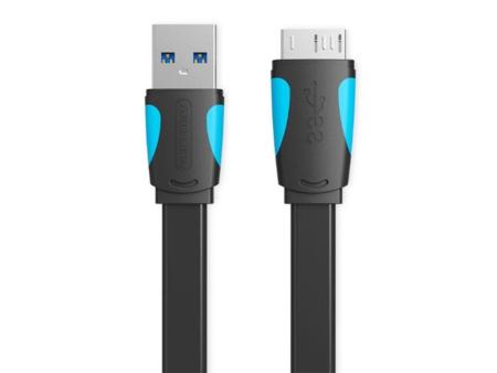 Cable USB 3.0 Vention VAS-A12-B200/ MicroUSB Macho - USB Macho/ Hasta 10W/ 5Gbps/ 2m/ Azul y Negro