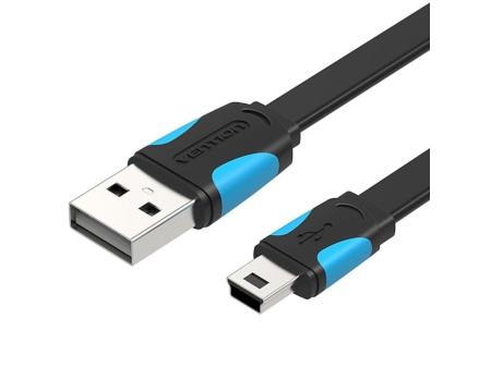 Cable USB 2.0 Vention VAS-A14-B200/ Mini USB Macho - USB Macho/ Hasta 10W/ 480Mbps/ 2m/ Azul y Negro