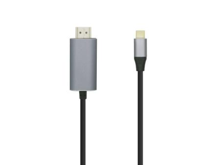 Cable Conversor Aisens A109-0392/ USB Tipo-C Macho - HDMI Macho/ Hasta 27W/ 1250Mbps/ 80cm/ Negro