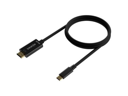 Cable Conversor HDMI 4K Aisens A109-0623/ USB Tipo-C Macho - HDMI Macho/ Hasta 27W/ 1250Mbps/ 80cm/ Negro