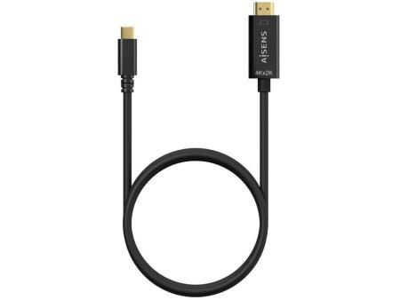 Cable Conversor HDMI 4K Aisens A109-0623/ USB Tipo-C Macho - HDMI Macho/ Hasta 27W/ 1250Mbps/ 80cm/ Negro