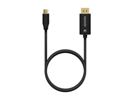 Cable Conversor DisplayPort 8K 60HZ Aisens A109-0686/ USB Tipo-C Macho - DisplayPort Macho/ Hasta 27W/ 1250Mbps/ 80cm/ Negro