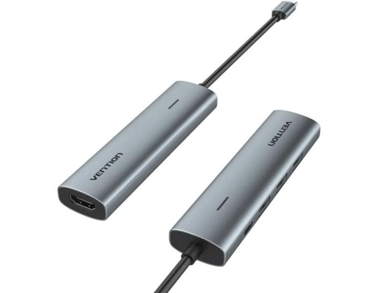 Docking USB Tipo-C Vention TGGHB/ 3xUSB/ 1xHDMI/ 1xUSB Tipo-C PD