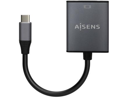 Conversor Aisens A109-0691/ USB Tipo-C Macho - VGA Hembra/ Hasta 27W/ 1250Mbps/ 15cm/ Gris