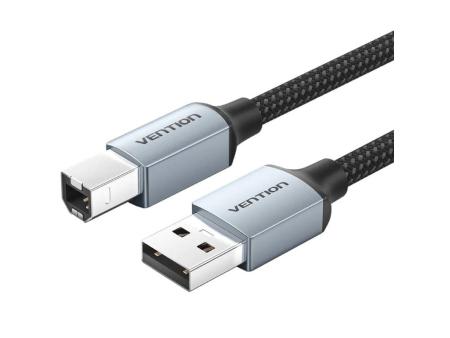 Cable USB 2.0 Impresora Vention CTTHF/ USB Tipo-B Macho - USB Macho/ 480Mbps/ 1m/ Gris