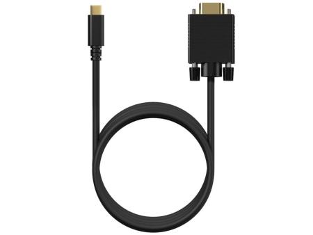 Cable Conversor Aisens A109-0692/ USB Tipo-C Macho - VGA Macho/ Hasta 27W/ 1250Mbps/ 80cm/ Negro