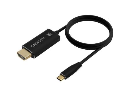 Cable Conversor Aisens A109-0711/ USB Tipo-C Macho/ HDMI 8K Macho/ Hasta 27W/ 6000Mbps/ 1m/ Negro