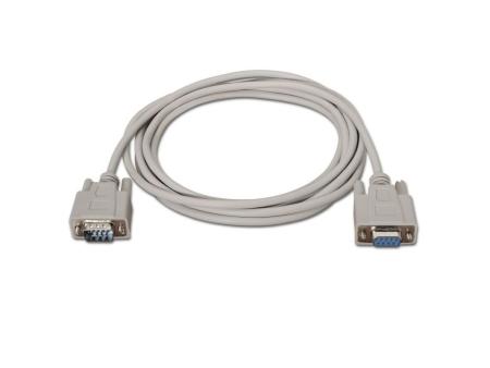 Cable Serie RS232 Aisens A112-0065/ DB9 Macho - DB9 Hembra/ Hasta 0.15W/ 1.6Mbps/ 1.8m/ Beige