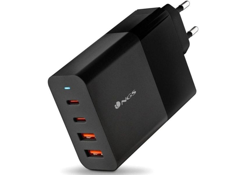 Cargador de Pared NGS Bud/ 2xUSB Tipo-C/ 2xUSB/ 100W