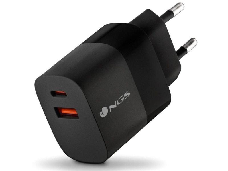 Cargador de Pared NGS Bud/ 1xUSB Tipo-C/ 1xUSB/ 33W