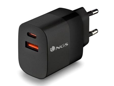 Cargador de Pared NGS Bud/ 1xUSB Tipo-C/ 1xUSB/ 33W