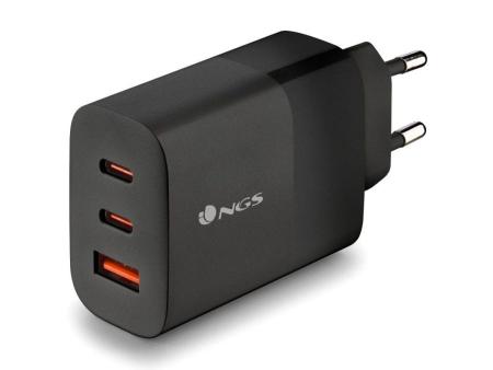 Cargador de Pared NGS Bud/ 2xUSB Tipo-C/ 1xUSB/ 65W