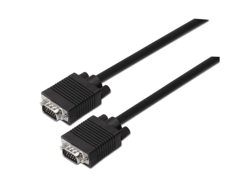 Cable SVGA Aisens A113-0068/ VGA Macho - VGA Macho/ Hasta 3W/ 10Mbps/ 1.8m/ Negro