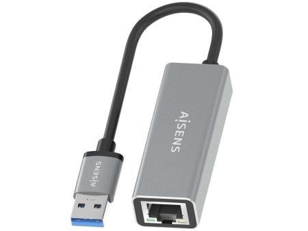 Adaptador USB 3.0 Aisens A106-0897/ USB Macho - RJ45 Hembra/ 15cm/ Gris