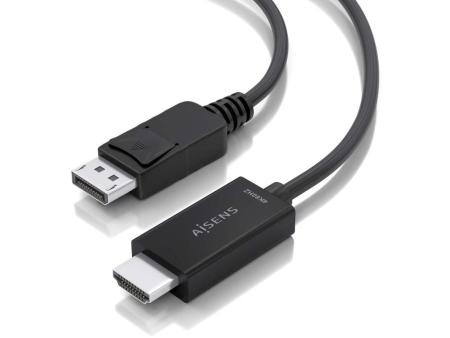 Cable Conversor Aisens A125-0891/ Displayport Macho - HDMI Macho/ 60cm/ Negro