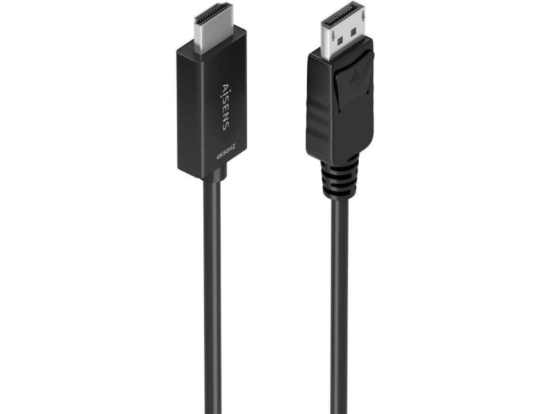 Cable Conversor Aisens A125-0892/ Displayport Macho - HDMI Macho/ 1m/ Negro