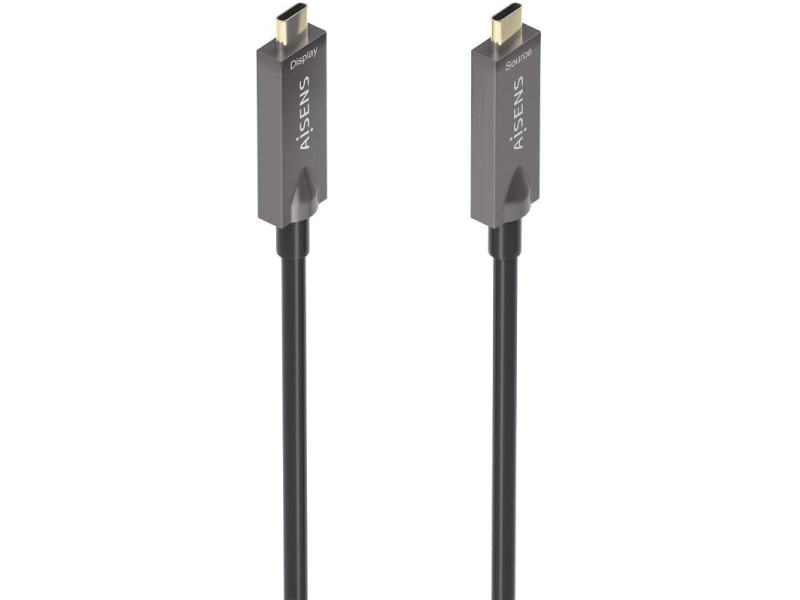 Cable USB 3.1 Tipo-C Aisens A157-0882/ USB Tipo-C Macho - USB Tipo-C Macho/ Hasta 60W/ 10Gbps/ 10m/ Negro