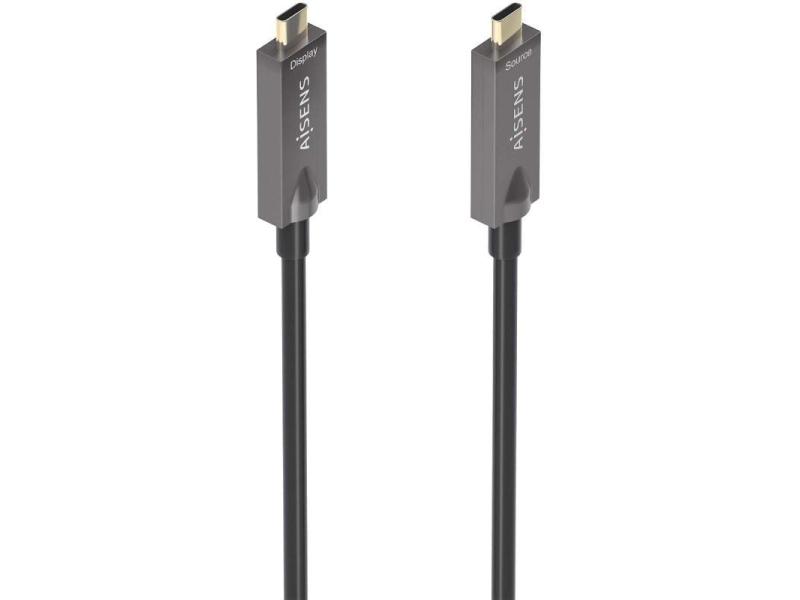 Cable USB 3.1 Tipo-C Aisens A157-0884/ USB Tipo-C Macho - USB Tipo-C Macho/ Hasta 60W/ 10Gbps/ 7.5m/ Negro