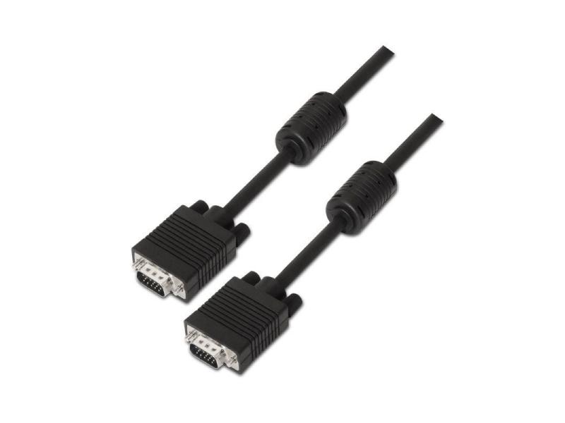 Cable SVGA Aisens A113-0071/ VGA Macho - VGA Macho/ Hasta 3W/ 10Mbps/ 1.8m/ Negro