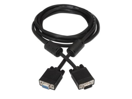 Cable SVGA Aisens A113-0079/ VGA Macho - VGA Hembra/ Hasta 3W/ 10Mbps/ 3m/ Negro