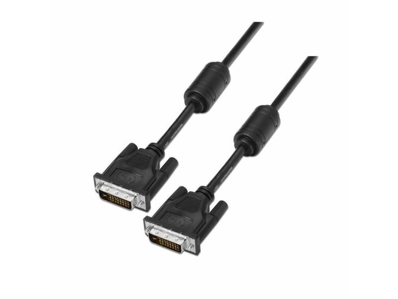 Cable DVI Aisens A117-0089/ DVI-D Macho - DVI-D Macho/ Hasta 3W/ 10Mbps/ 1.8m/ Negro