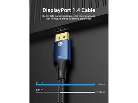 Cable Vention HCELF/ DisplayPort Macho - DisplayPort 8K Macho/ 3m/ Azul