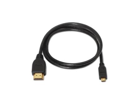 Cable Micro HDMI Aisens A119-0116/ HDMI Macho - Micro HDMI Macho/ Hasta 10W/ 720Mbps/ 80cm/ Negro