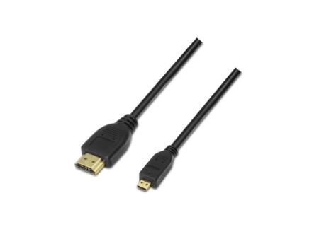 Cable Micro HDMI Aisens A119-0117/ HDMI Macho - Micro HDMI Macho/ Hasta 10W/ 720Mbps/ 1.8m/ Negro